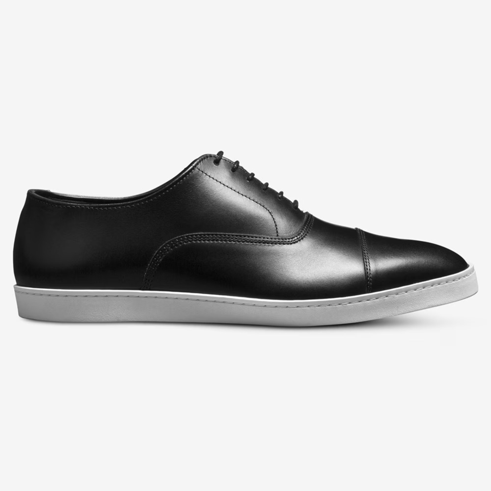 Mens Allen Edmonds Park Avenue Black Leather Cap-toe Oxford Dress Sneakers-10
